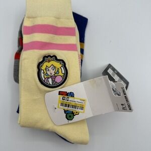 Nintendo Princess Peach, Toad & Donkey Kong 3pk Crew Socks